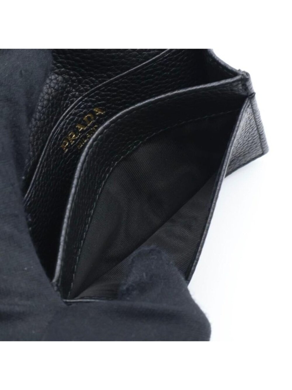 Prada Card Case Metal Logo Black Business Holder - Picture 5 of 10